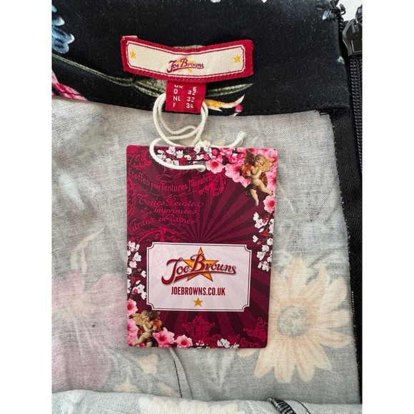 NWT Joe Brown's Women's Dress Black Floral Sz 2 Pencil Off Shoulder Collared - Picture 4 of 9